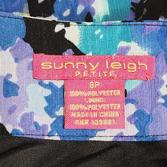 Sunny Leigh Skirt Womens Size 6P 6 Petite Purple Blue Watercolor Chiffon Lined - Picture 3 of 7